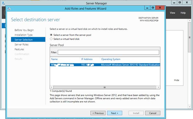 server from the server pool
